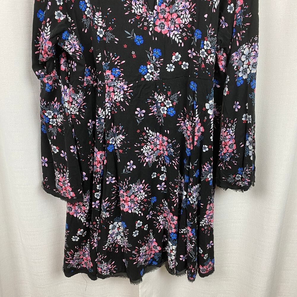 Torrid Black&Pink Floral Challis Mini Dress Sz.24W - Picture 11 of 14